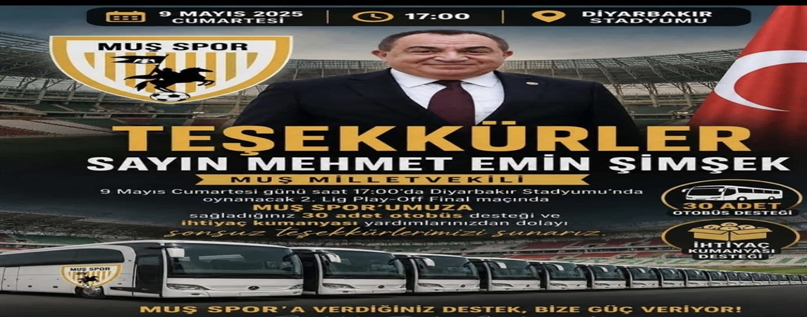 Muşspor’un Final Heyecanına Dev Destek: Milletvekili Şimşek’ten Taraftara Jest!